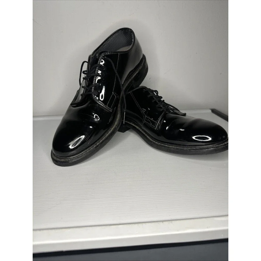 Bates High Gloss Black Oxford Mens Size 9D Military Police Dress Shoes 00941C